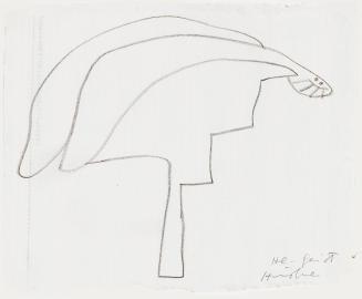 Kurt Hüpfner, "He–Geist", um 1980, Bleistift auf Papier, kaschiert auf Karton, 17,5 × 21 cm, Pr ...
