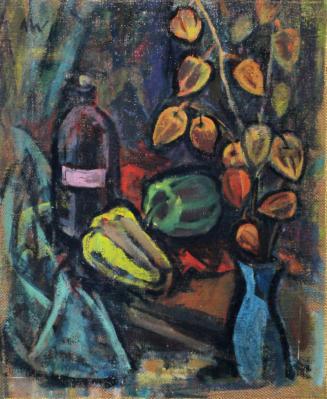 Alfred Wickenburg, Stillleben mit Lampionblumen, 1919/1920, Öl auf Leinwand, 57 × 46,5 cm, Priv ...