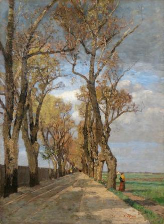 Tina Blau, Landstraße bei Schwabing (?), um 1884 (?), Öl, unbekannter Besitzer