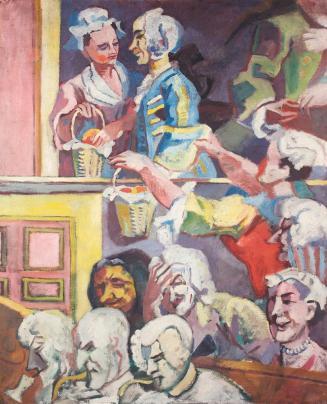 Alfred Wickenburg, The Laughing Audience, um 1925, Öl auf Leinwand, 120,2 x 99 cm, Privatbesitz ...