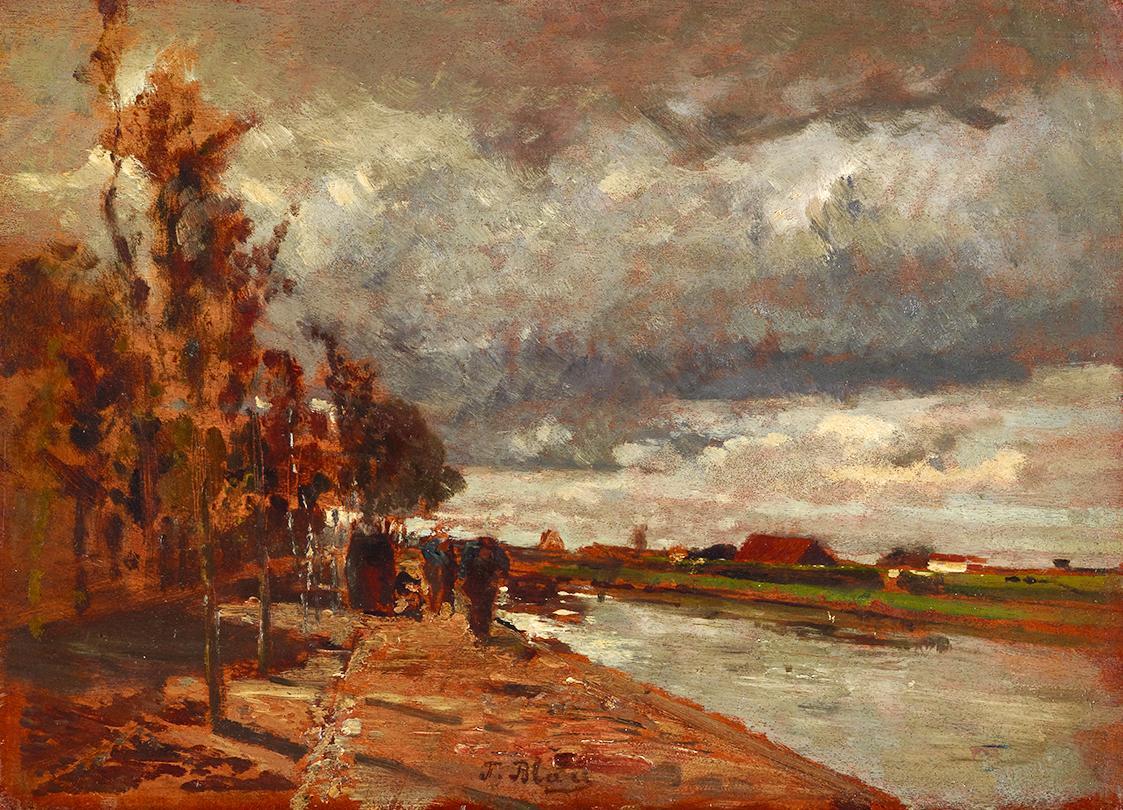 Tina Blau, Kanal in Holland, 1876, Öl auf Holz, 26,6 × 36,7 cm, Leopold Museum, Wien, Inv.-Nr.  ...