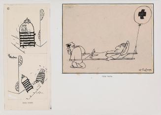 Kurt Hüpfner, Ohne Worte, um 1960, Feder in Tusche auf Papier, kaschiert auf Karton, 29,7 × 41, ...