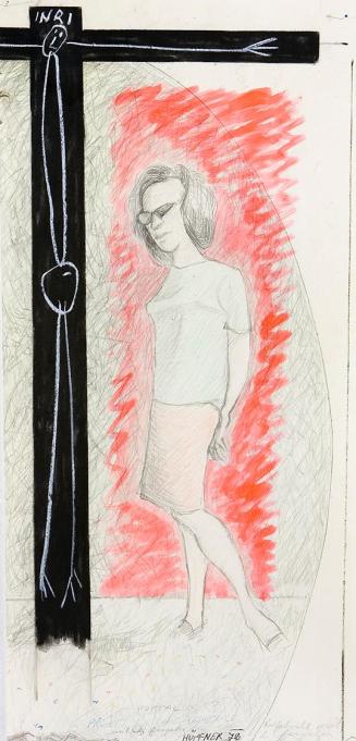 Kurt Hüpfner, Maria Magdalena, 1972, Bleistift, Kreide und Aquarell auf Papier, 68,7 × 32,5 cm, ...