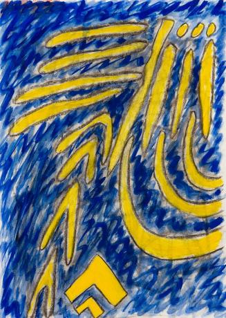 Kurt Hüpfner, Blue Sergeant, 1980, Acryl und Pastell auf Papier, 76 × 56 cm, Privatbesitz, Wien