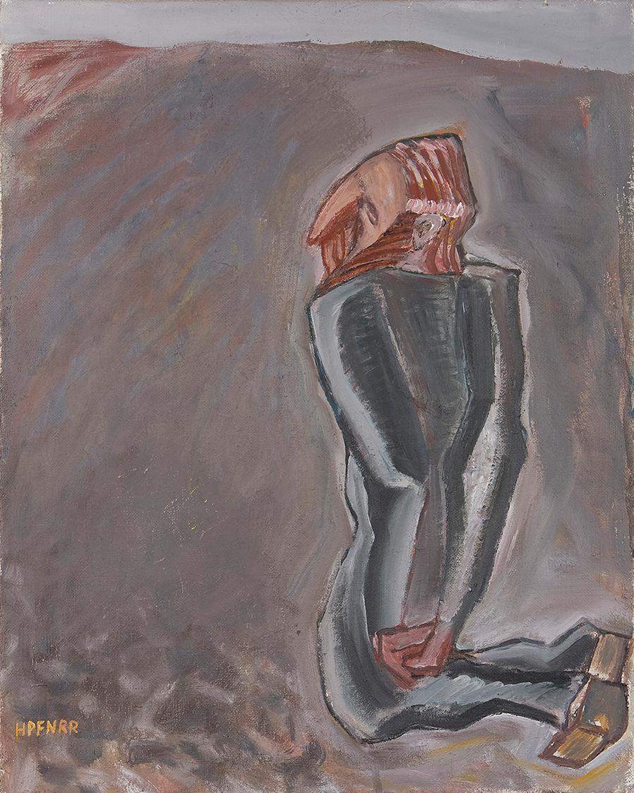 Kurt Hüpfner, Halde, 1993, Acryl auf Leinwand, 55 × 45 cm, Privatbesitz, Wien
