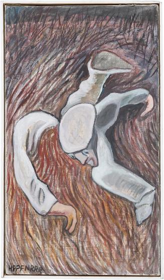 Kurt Hüpfner, Flüchtender, 1994, Acryl auf Leinwand, 53 × 30,5 cm, Privatbesitz, Wien