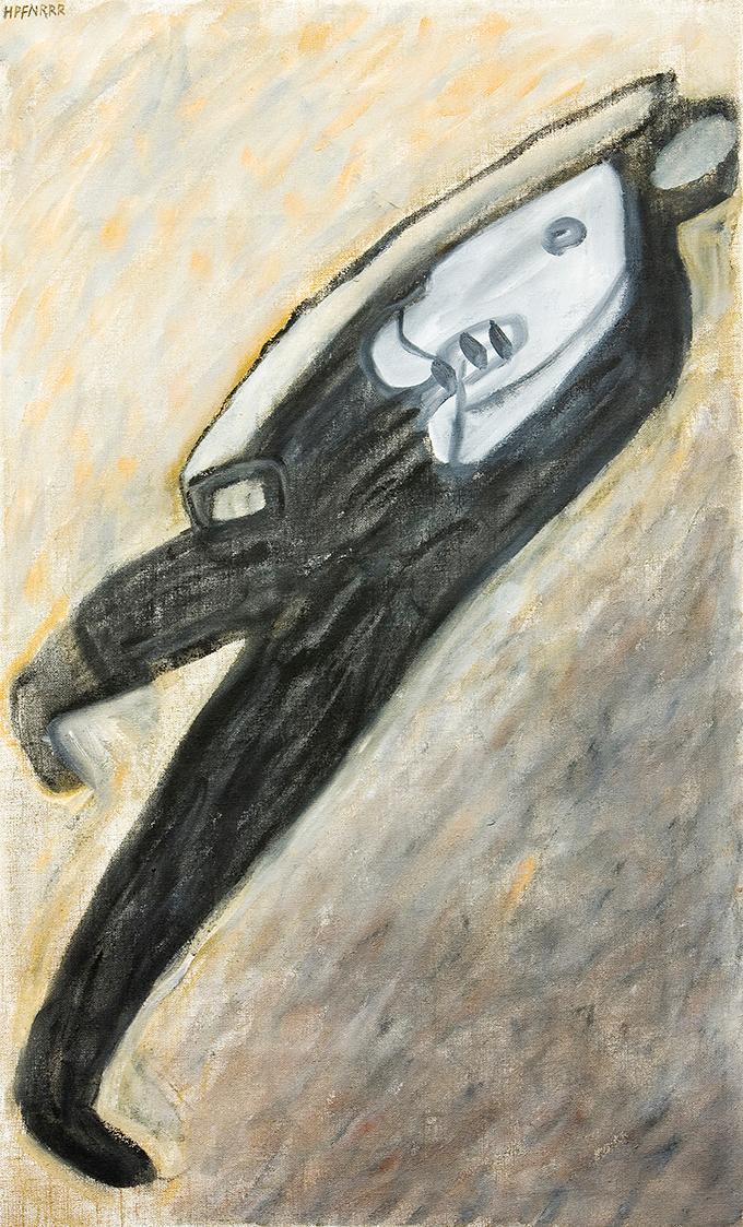 Kurt Hüpfner, Wanderer, 1982, Acryl auf Leinen, 77 × 47,5 cm, Privatbesitz, Wien