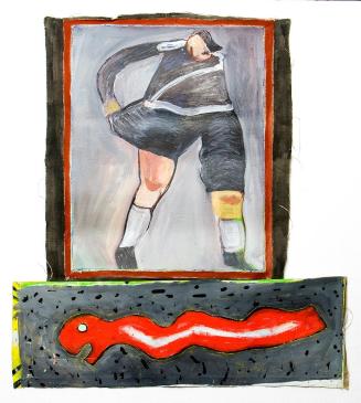 Kurt Hüpfner, Paris im Mai 1968, 2003, Acryl auf Leinen, Oben: 61 × 49 cm, unten: 25,5 × 76 cm, ...