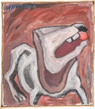 Kurt Hüpfner, Hund, 1997, Acryl auf Leinwand, 40 × 35 cm, Privatbesitz, Wien