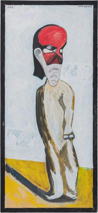 Kurt Hüpfner, 666, um 1971, Acryl auf Holz, 86,5 × 37,5 cm, Privatbesitz, Wien