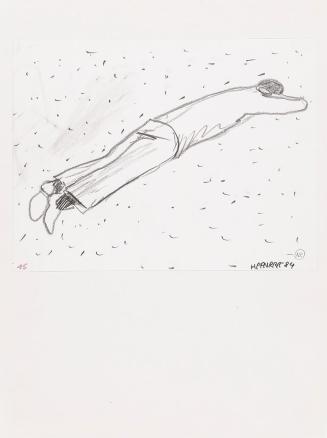 Kurt Hüpfner, Ohne Titel, 1984, Bleistift auf Papier, 21 × 29,7 cm, Privatbesitz, Wien