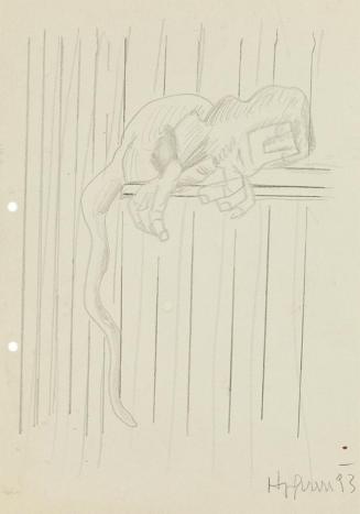 Kurt Hüpfner, Ohne Titel, Bleistift auf ungebleichtem Papier, 29,8 × 21 cm, Privatbesitz, Wien