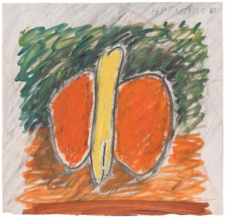 Kurt Hüpfner, Ohne Titel, 1982, Acryl und Kreide auf Papier, 36,5 × 37,5 cm, Privatbesitz, Wien