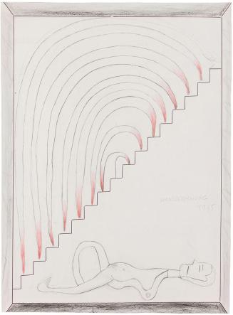 Kurt Hüpfner, Wandzeichnung, 1975, Bleistift, Buntstift und Filzstift auf Papier, 71 × 52,3 cm, ...