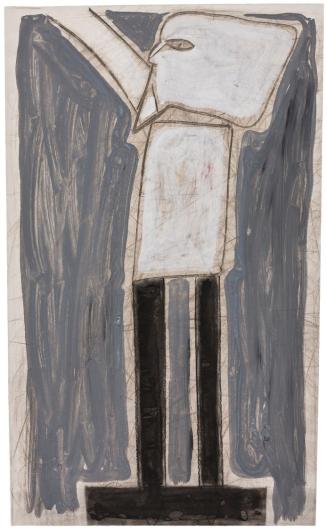 Kurt Hüpfner, Ohne Titel, 1978, Acryl, Kreide und Deckweiß auf Papier, 70,2 × 42 cm, Privatbesi ...