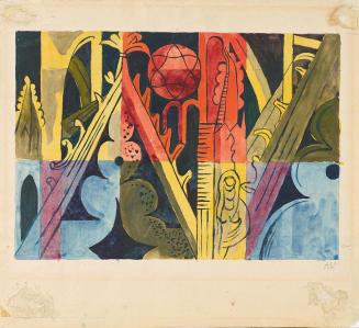 Alfred Wickenburg, Kathedrale, um 1950, Aquarell über Blesitift auf Papier, Lichte Maße: 24 × 3 ...