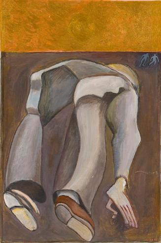 Kurt Hüpfner, Emmaus, 1991, Acryl auf Resopal, 51 × 34 cm, Privatbesitz