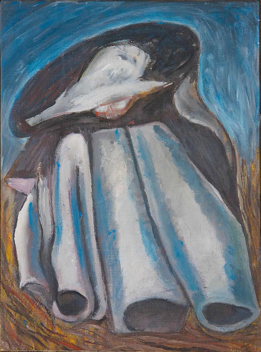 Kurt Hüpfner, Emily Brontë, 1994, Acryl auf Leinwand ,55 × 40 cm, Privatbesitz