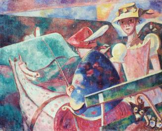 Alfred Wickenburg, Die Fahrt aufs Land, 1924, Öl auf Leinwand, 110 × 136 cm, Verbleib unbekannt
