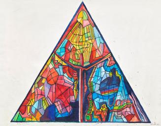 Alfred Wickenburg, Glasfensterentwurf für die Bergkirche auf der Tauplizalm: Heilige Dreifaltig ...