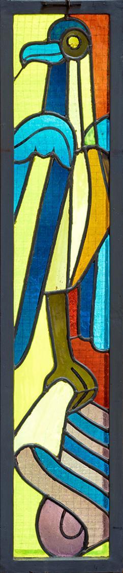 Alfred Wickenburg, Hl. Johannes, 1962, Bleiverglasung, 100 × 20,2 cm, St. Joseph in Greith, Pfa ...