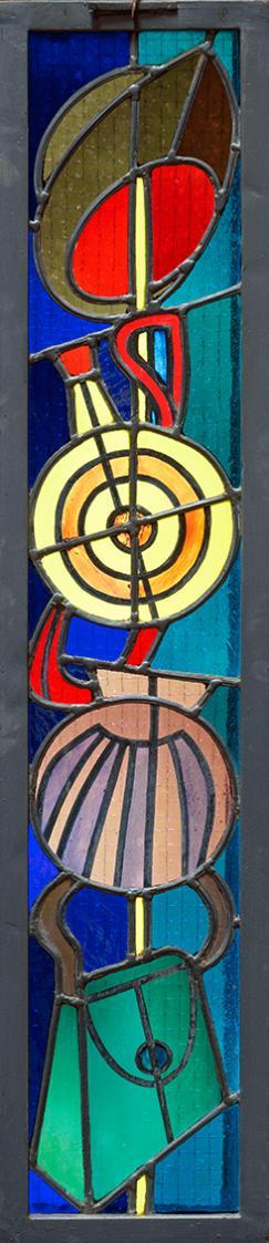 Alfred Wickenburg, Hl. Jacobus, 1962, Bleiverglasung, 100 × 20,2 cm, St. Joseph in Greith, Pfar ...