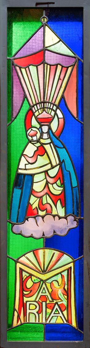 Alfred Wickenburg, Hl. Maria, 1962, Bleiverglasung, 127,2 × 32,4 cm, St. Joseph in Greith, Pfar ...