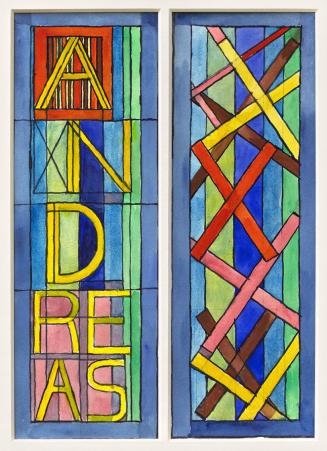 Alfred Wickenburg, Zwei Glasfensterentwürfe für die St. Josefskirche in Greith: Apostelsymbol H ...