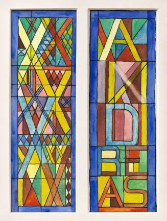 Alfred Wickenburg, Zwei Glasfensterentwürfe für die St. Josefskirche in Greith: Apostelsymbol H ...