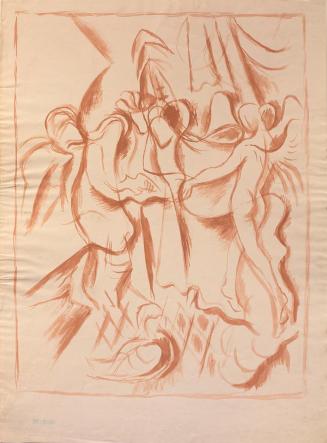 Alfred Wickenburg, Sposalizio, 1946, Aquarell auf Papier, Blattmaße: 73,1 x 55 cm, Leihgabe aus ...