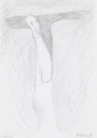 Kurt Hüpfner, Nebel, 1989, Bleistift auf Papier, kaschiert auf Karton, 29,7 × 21 cm, Privatbesi ...